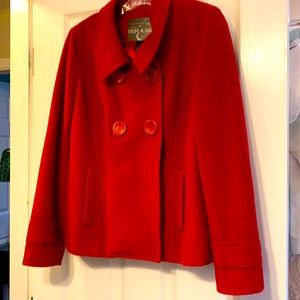 Nordstrom Mac & Jac Red Wool Blazer Jacket, Size 8 - image 1